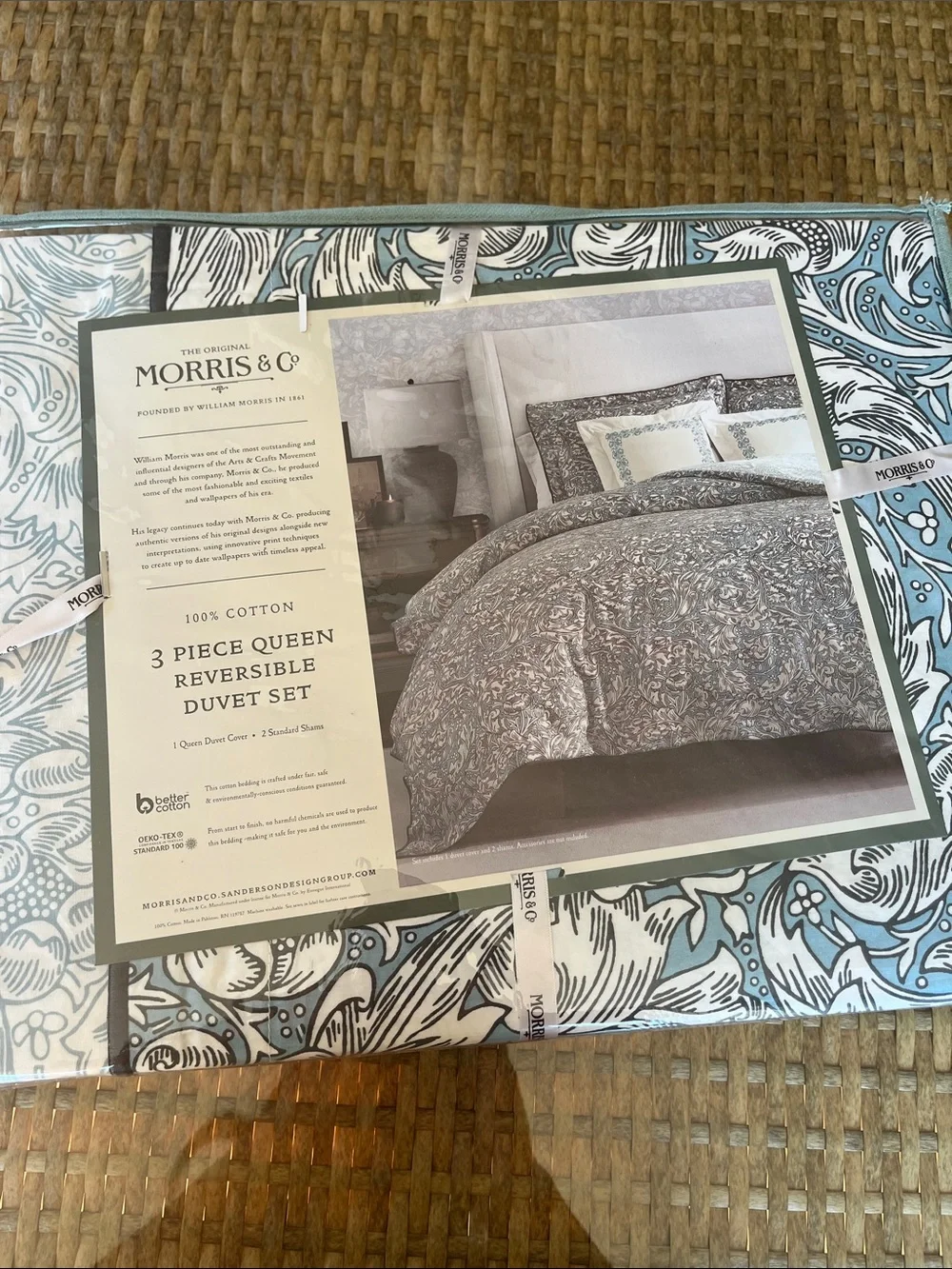 New William Morris Duvet Cover and Shams Queen